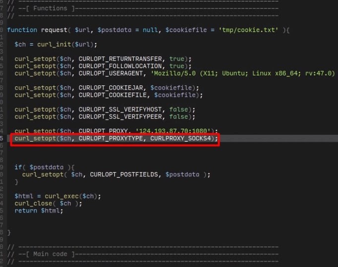 Write «CURLOPT_PROXYTYPE», indicate the type of proxy server with cURL’s constant