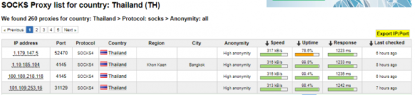 Change the IP to Thailand. Find proxies - use Socks with the Thai region