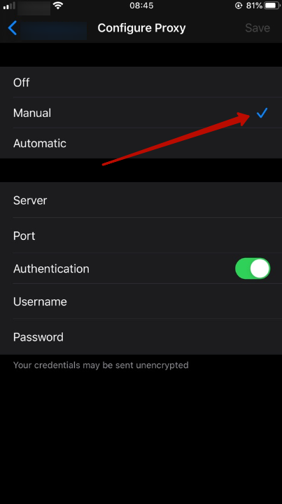 Select this function. Windows will open in which the individual server IP and port are used to be entered