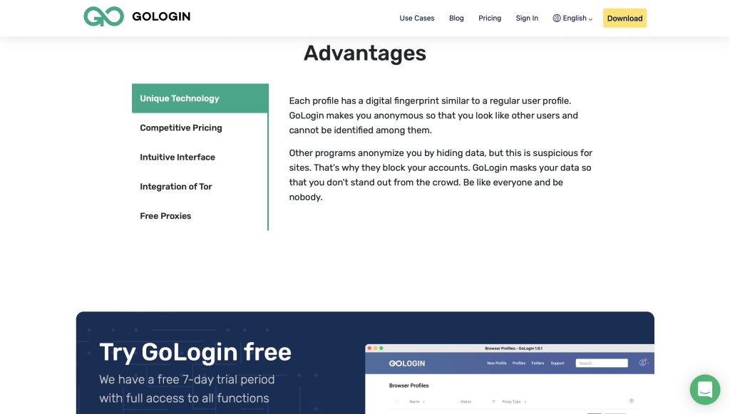 Gologin features